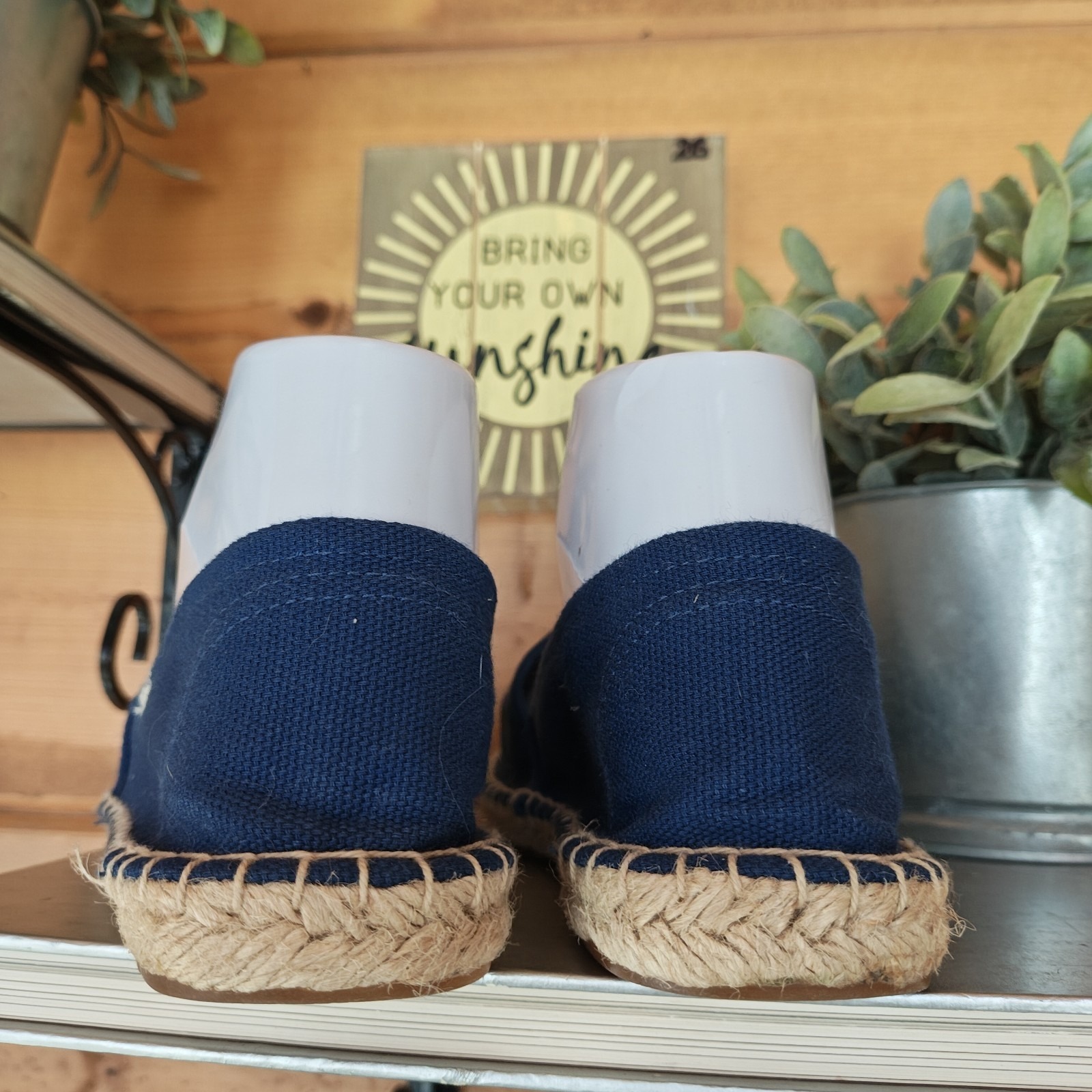Soludos Dali Blue Espadrilles Slip On Shoes Canvas Loafer Flats Jute Boho Sz 8.5 — image 7 of 8
